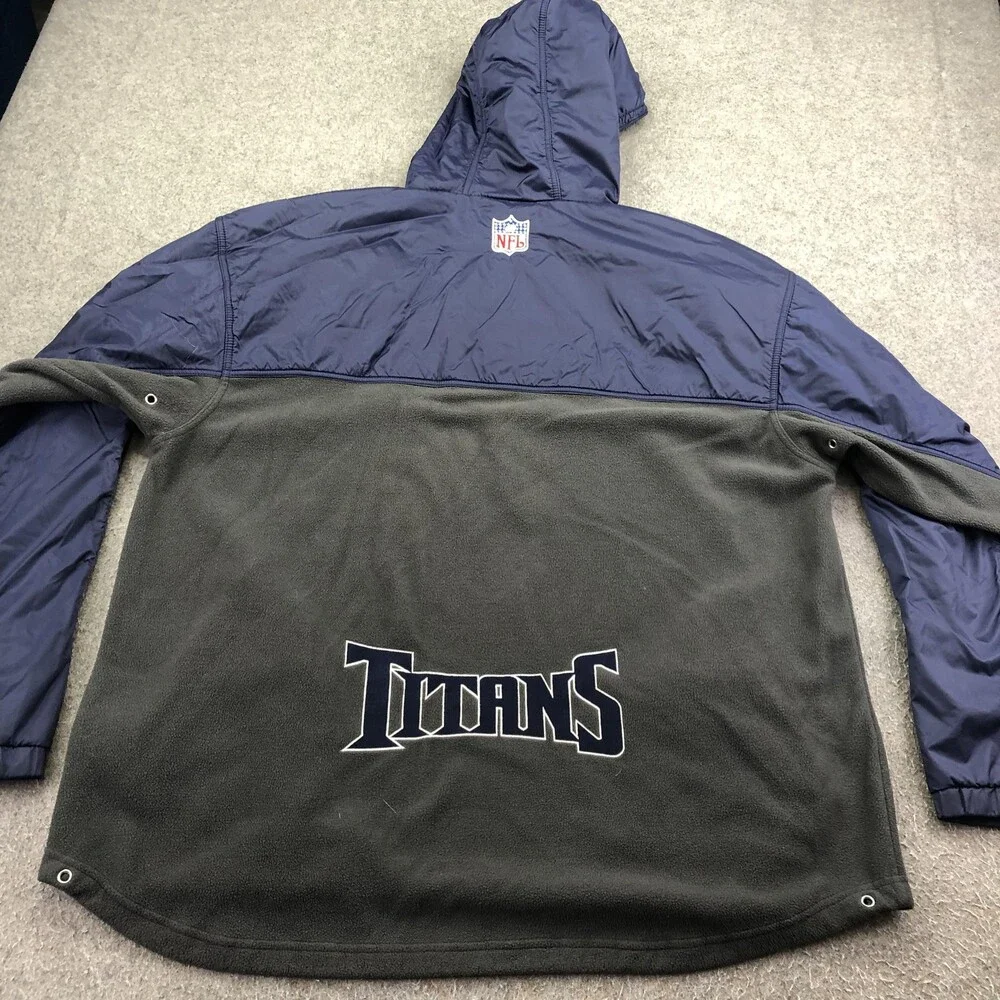 Vintage Tennessee Titans Jacket Mens Large Blue NFL Football Reebok Fleece